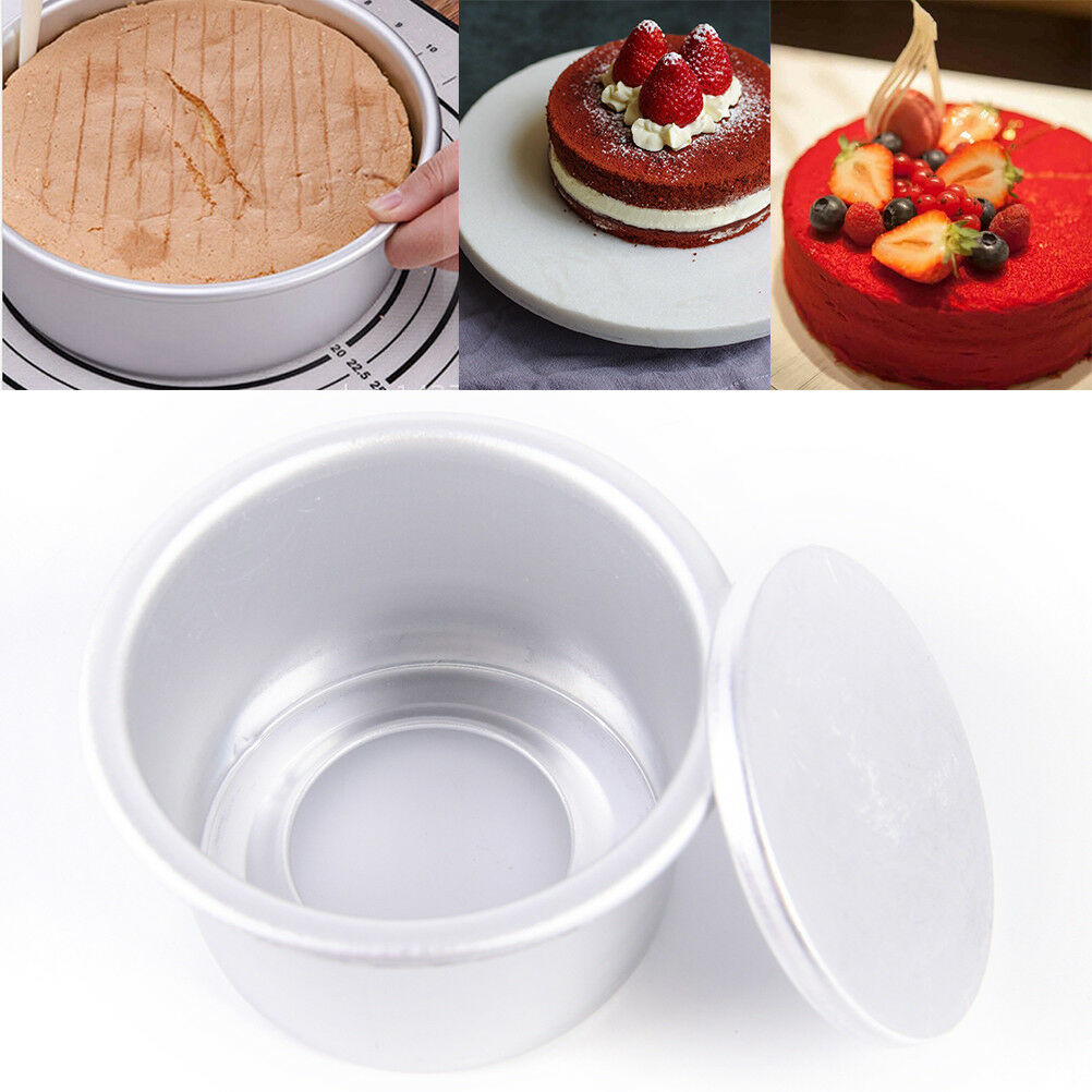 Aluminum Alloy Round Mini Cake Pan Removable Bottom Pudding Mol.l8