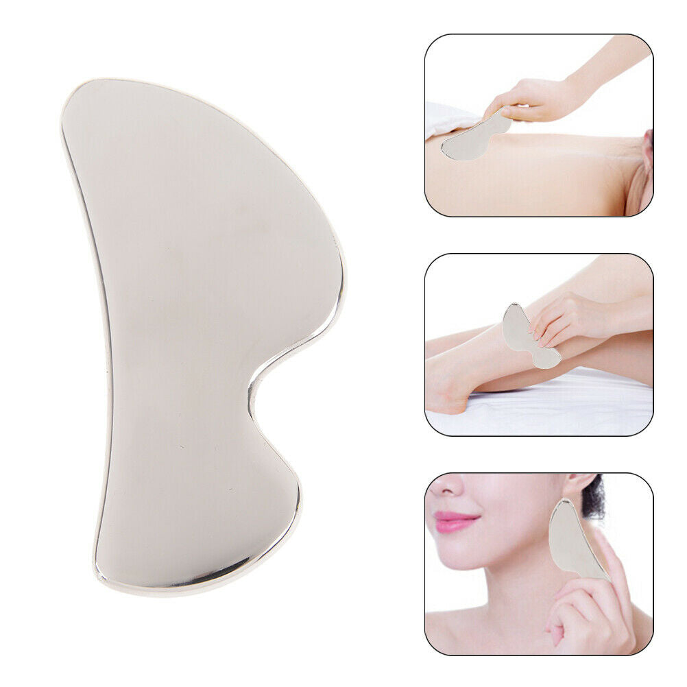 Medical grade 304 SPA body stainless steel gua sha board scraping massager BR