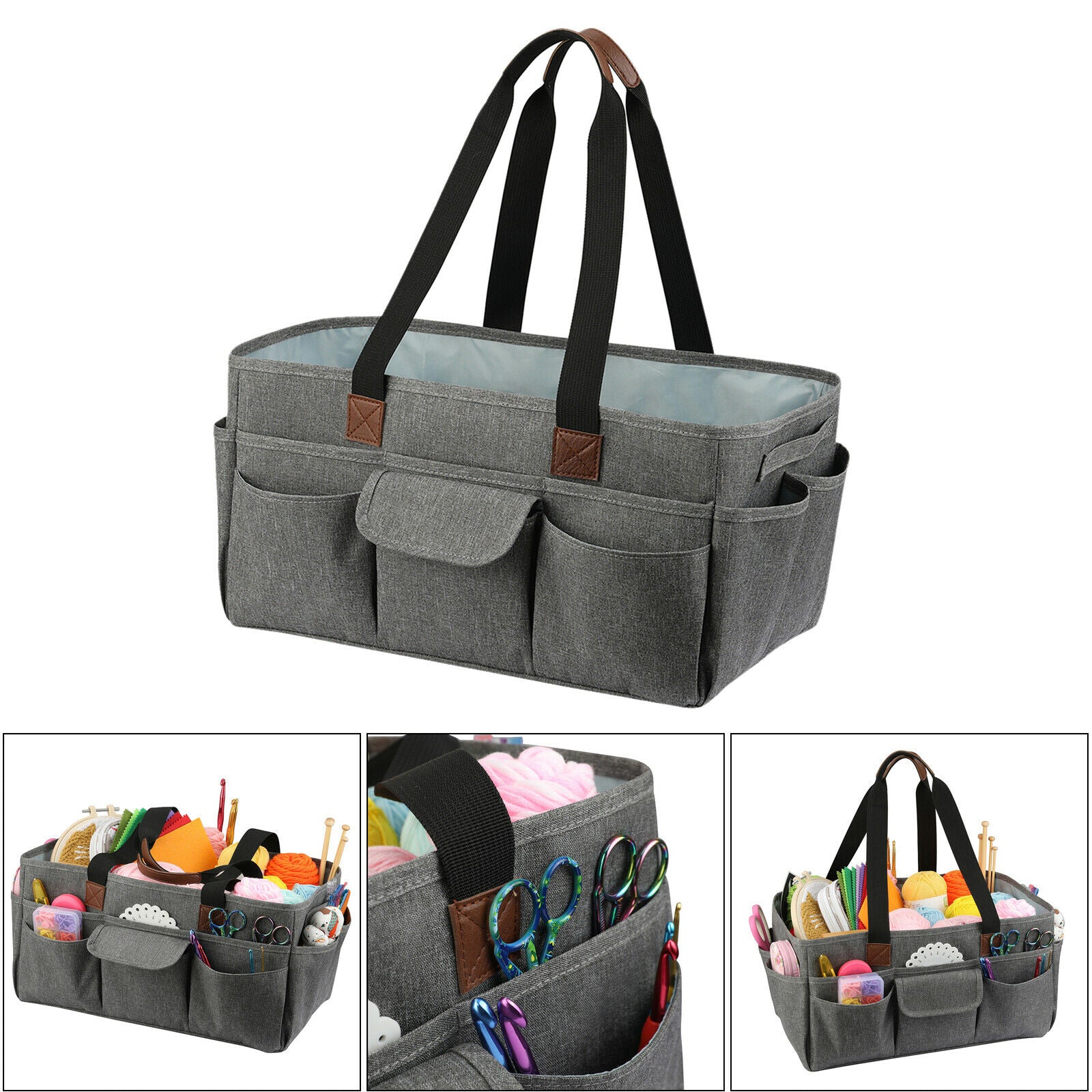 Portable Crochet Hooks Yarn Balls Artist Tote Bags Tools Organizer Storage