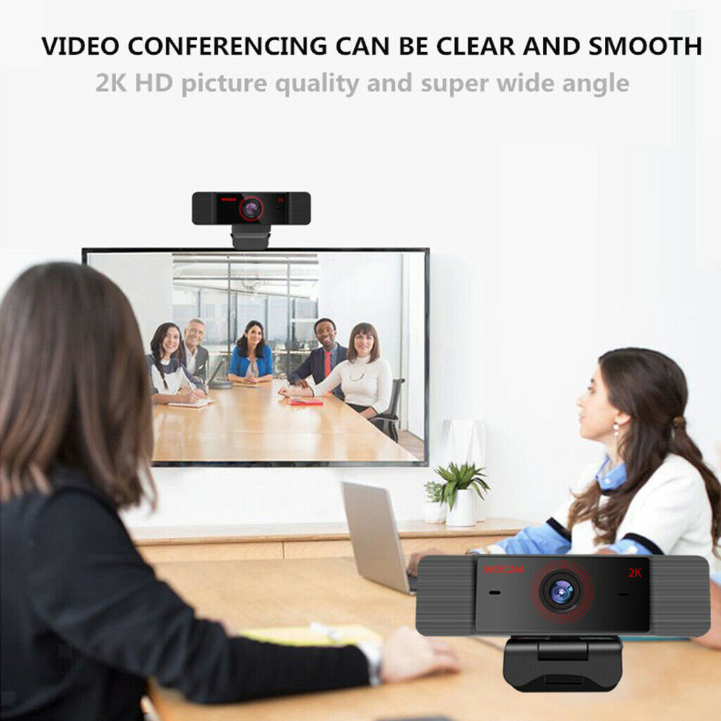 2K USB 2.0 Webcam with Mic for Video Calling Conference Gaming PC Computer