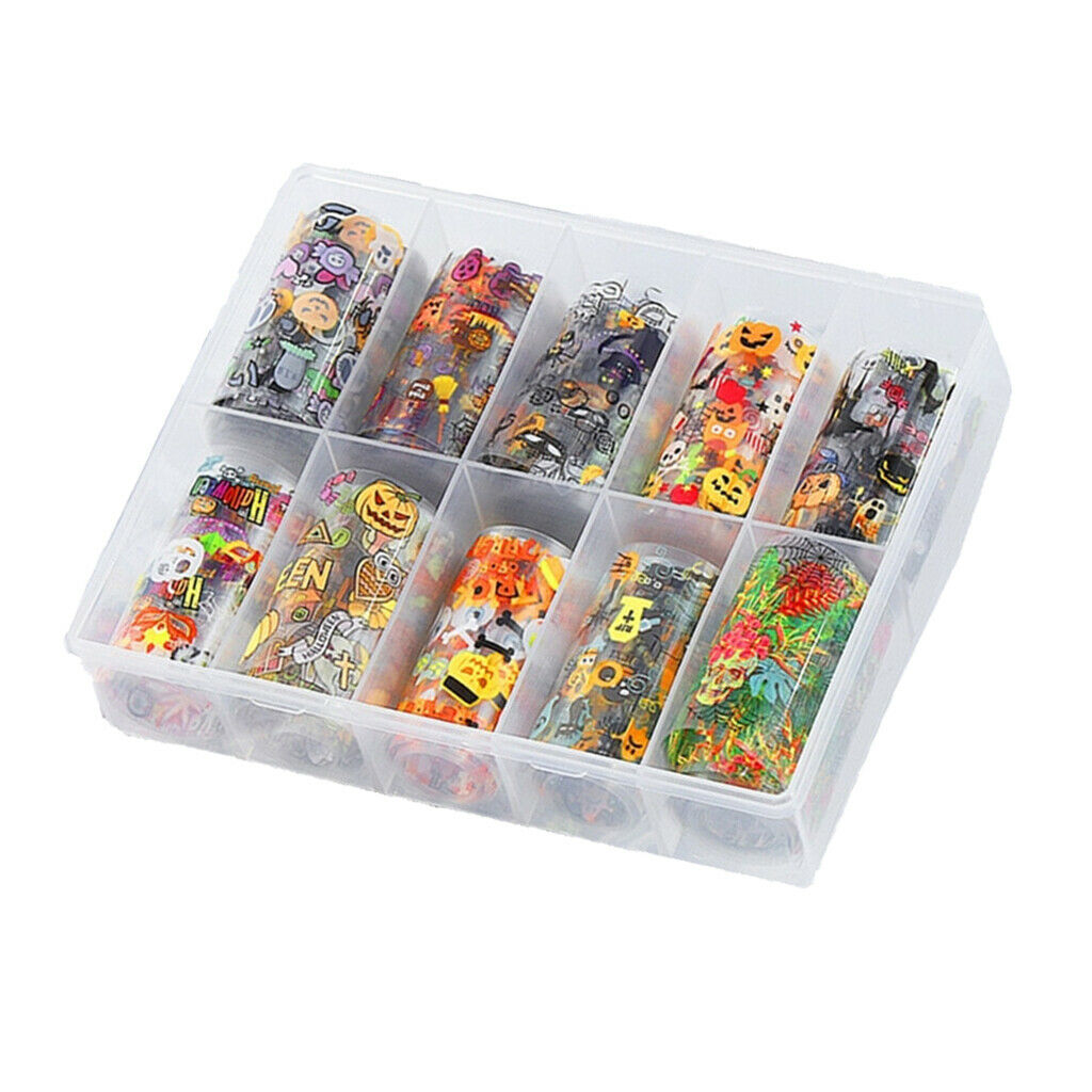 10 Sheet DIY Nail Art Tips Stickers Wraps Nails Decals Decorations Halloween