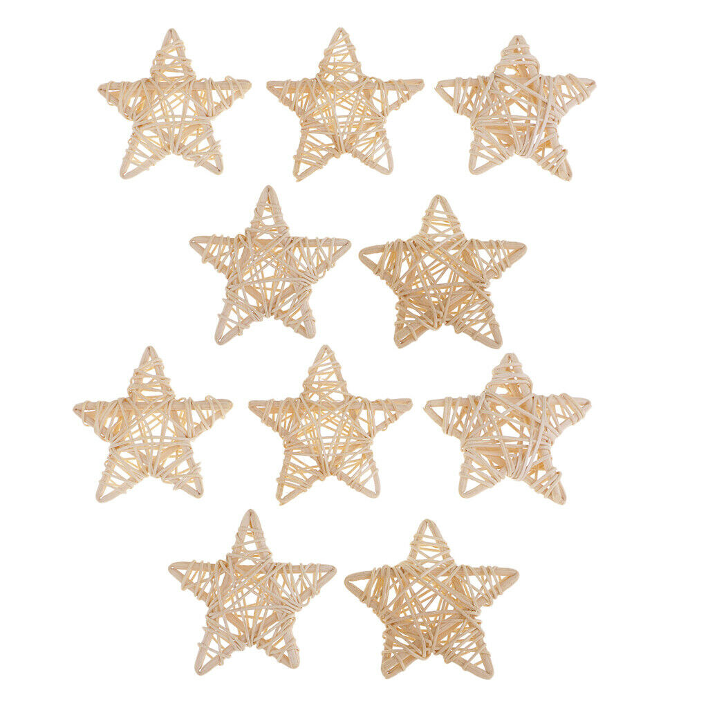 10pcs 7cm Natural Star Handmade Wicker Rattan Balls For
