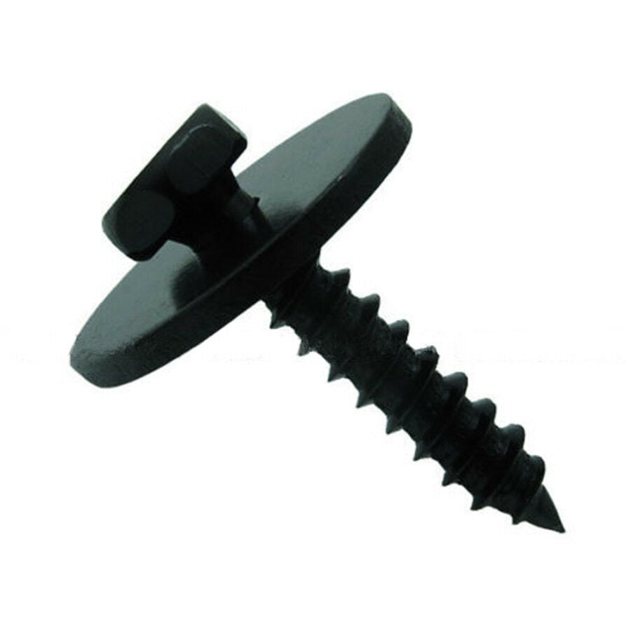 100Pcs 4.2-1.41x22mm Sheet Metal Screw Flange 17mm Washer Black Finish 7mm Hex