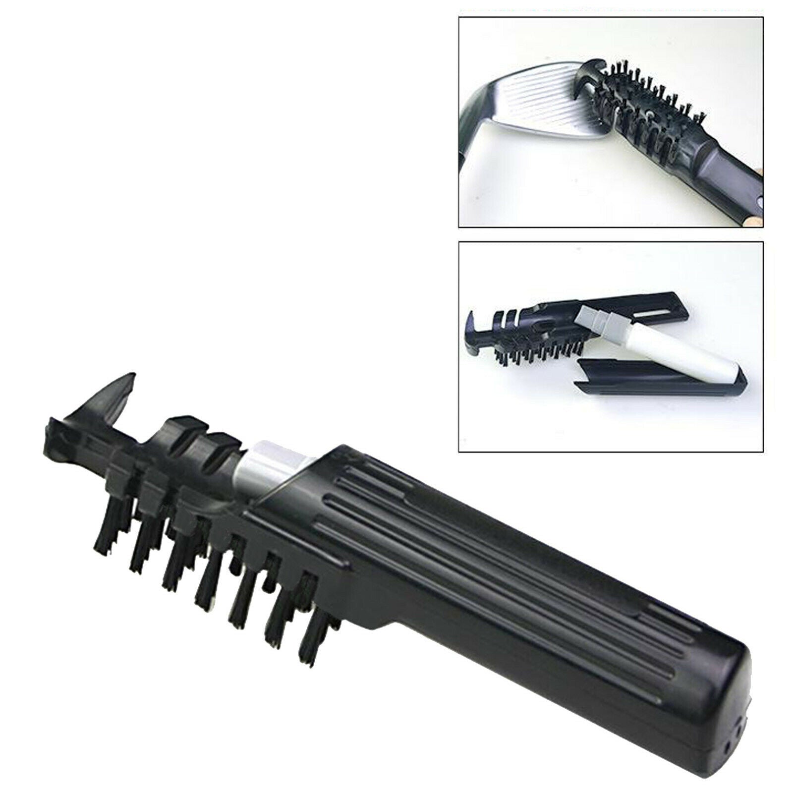 2X Durable Golf Club Clean Brush Wet Groove Sharpener Cleaner Irons Ball Washer