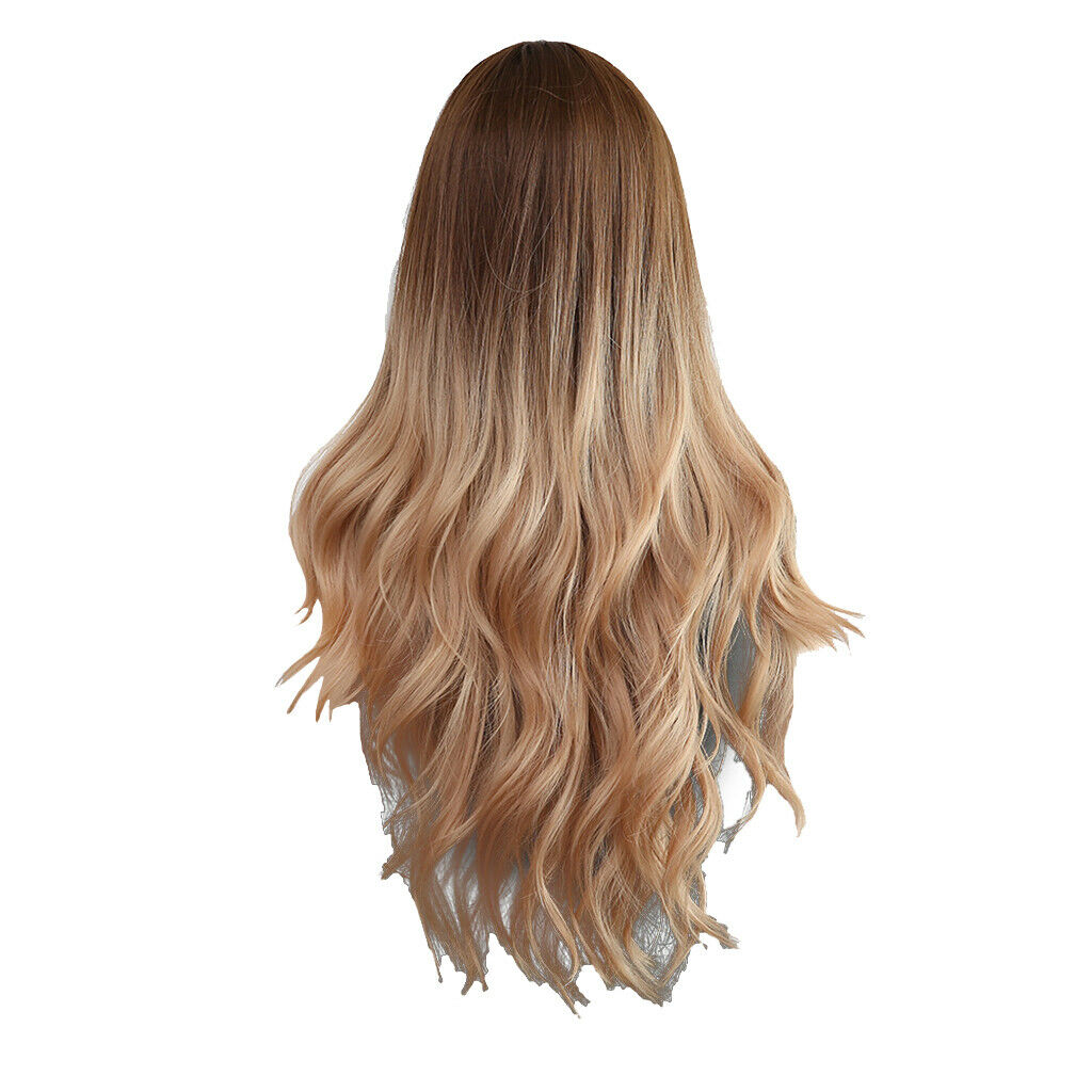 Elegant Charming Female Heat Resistant Body Wave Wig w/ Bangs for Wedding