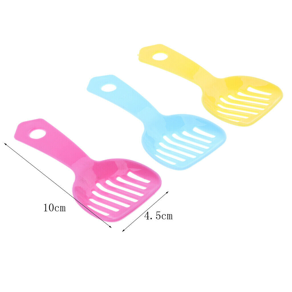 5pc Random Hamster Litter Shovel Hollow Plastic Bath Sand Cleaner Food Spoon