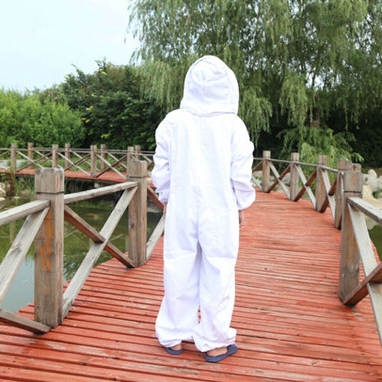 Professional Beekeeping Suit White Protective for Commercial Natural Apiary