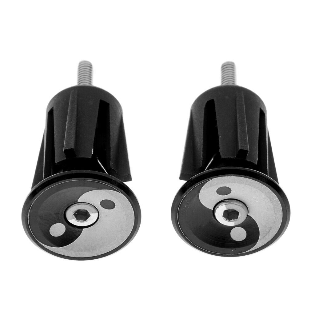 Aluminum Alloy Bicycle Handlebar Grips Cap Bike Handle Bar End Plugs Black