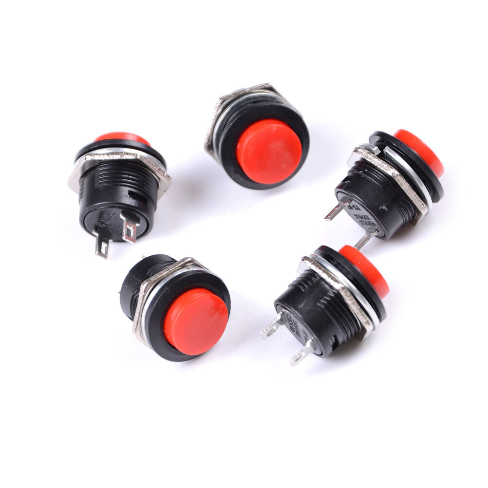 Mini Round Red 5 pcs Momentary On/Off Push Buttons Horn Switch for Car Aut.l8
