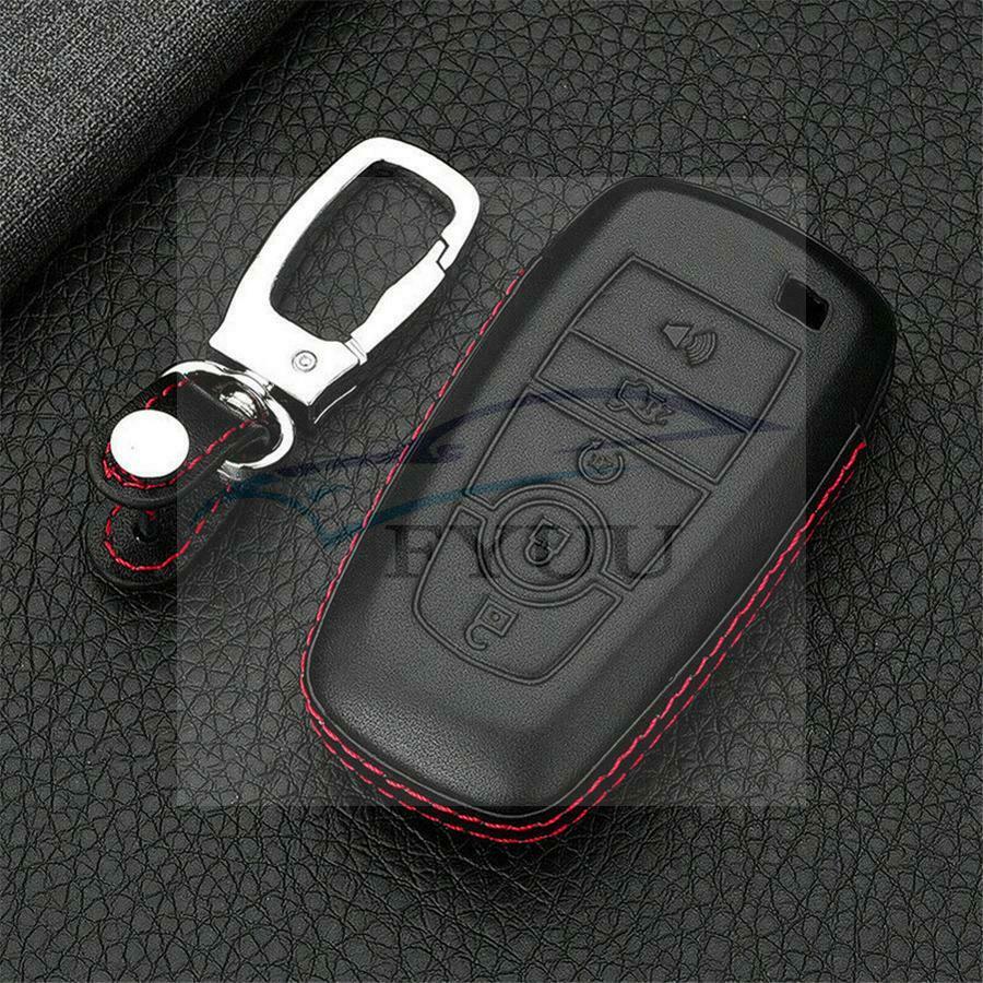 Premium Leather Car Key Fob Cover Case Bag For Ford Fusion EDGE Explorer F-150