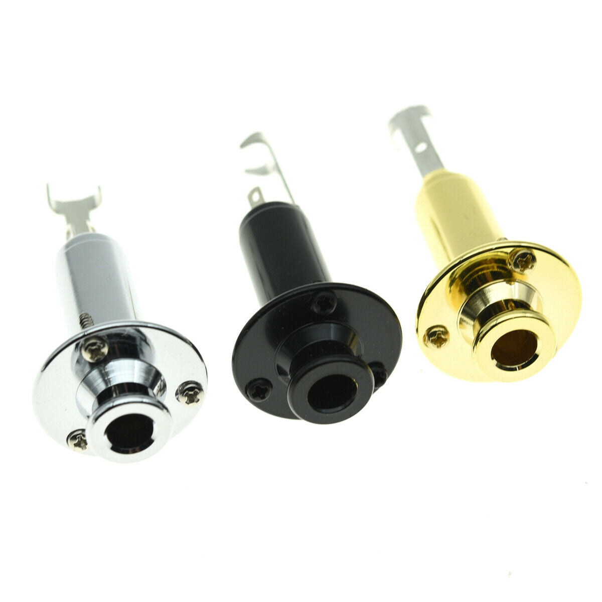 6.35mm Acoustic Electric Guitar Mono Endpin Output Jack Strap Button Socket BK