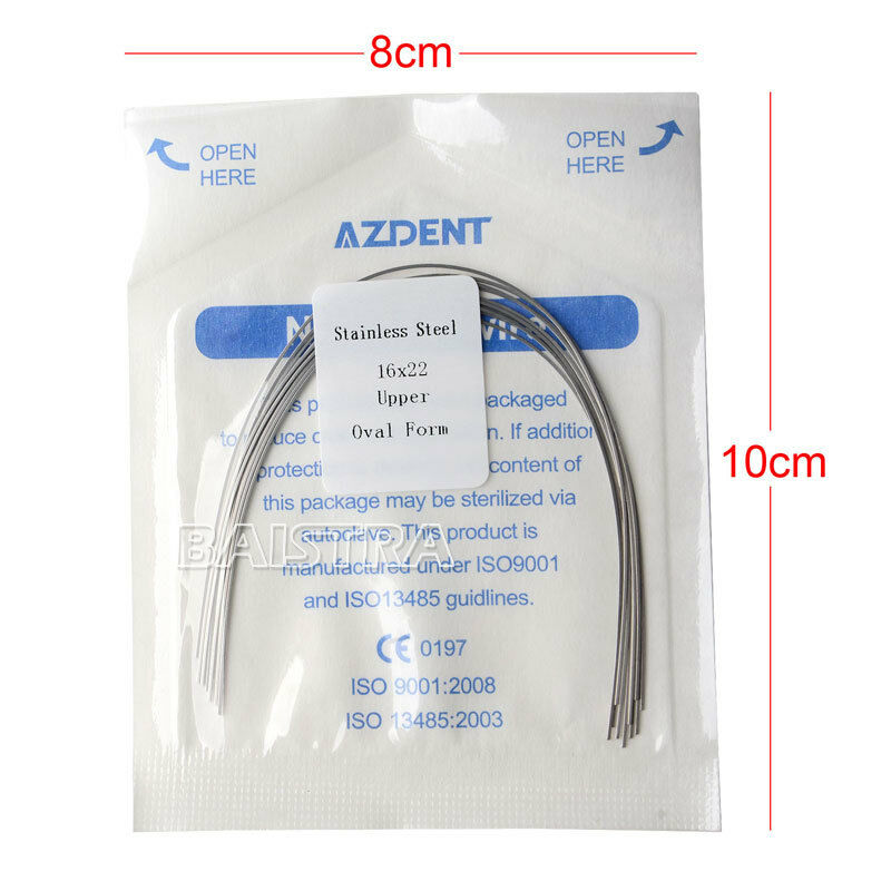 50X Dental Ortho Stainless Steel Rectangular Arch Wires 16x22 Upper Ovoid Form
