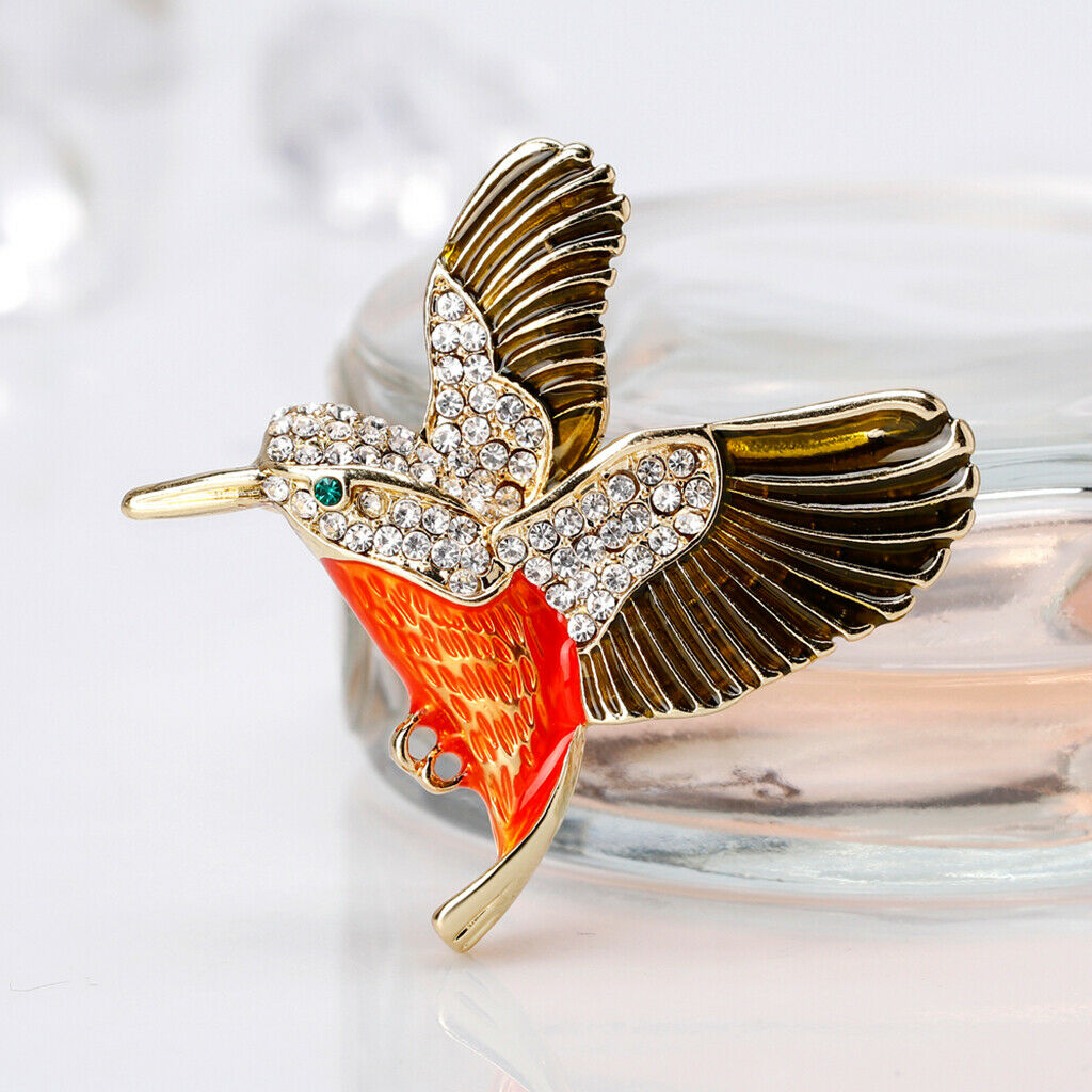 Fashion Women Colorful Enamel Flying Bird Animal Brooches Pins Jewelry Gift