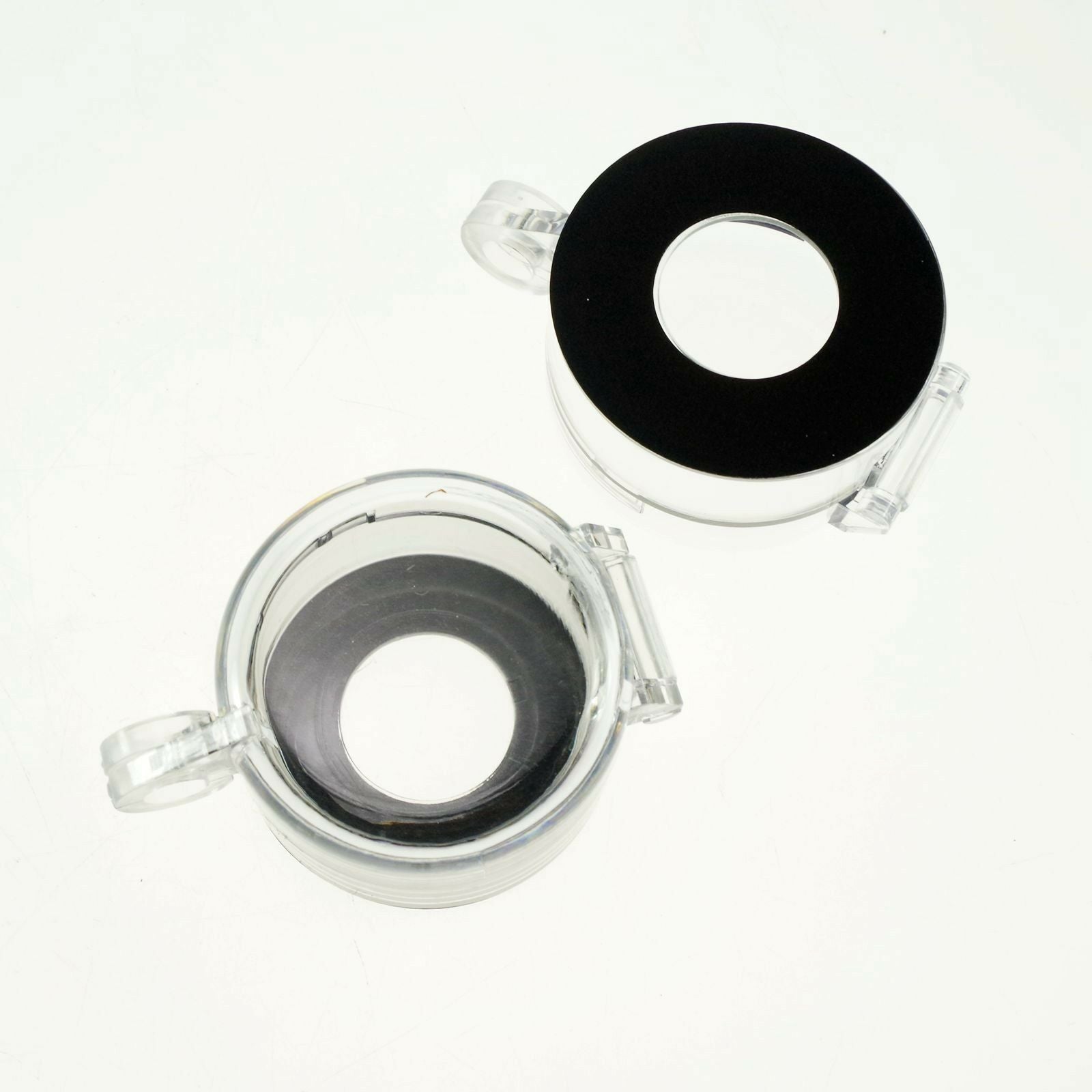 (2)Black Clear 22mm Mounting Emergency Push Button Switch Protective Cover FJ-13