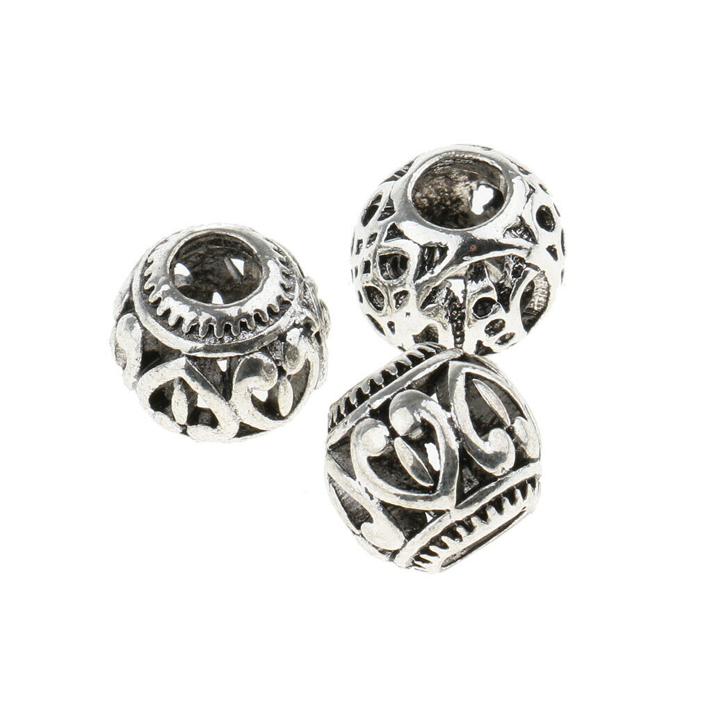 10 Pieces Dreadlock Hair Beads Braiding Pins Rings Cuff Clips Jewelry Loose
