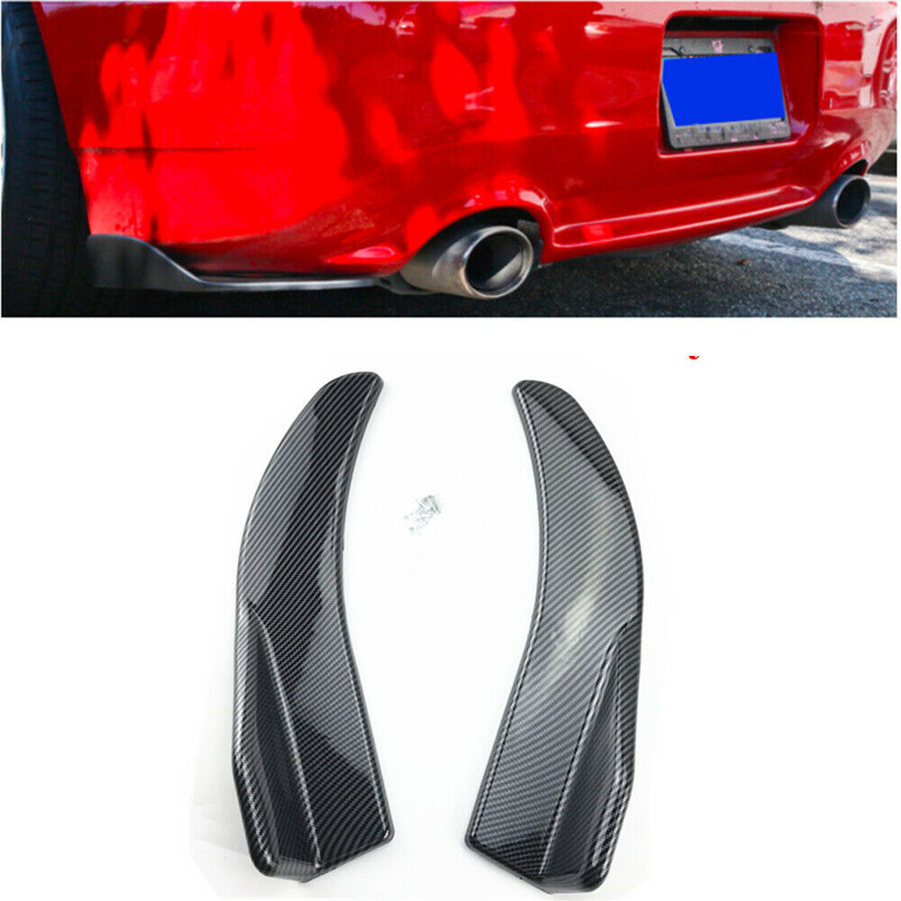 2x 17.3'' inch Car Rear Bumper Spoiler Protector Body Kit Carbon Fiber Style