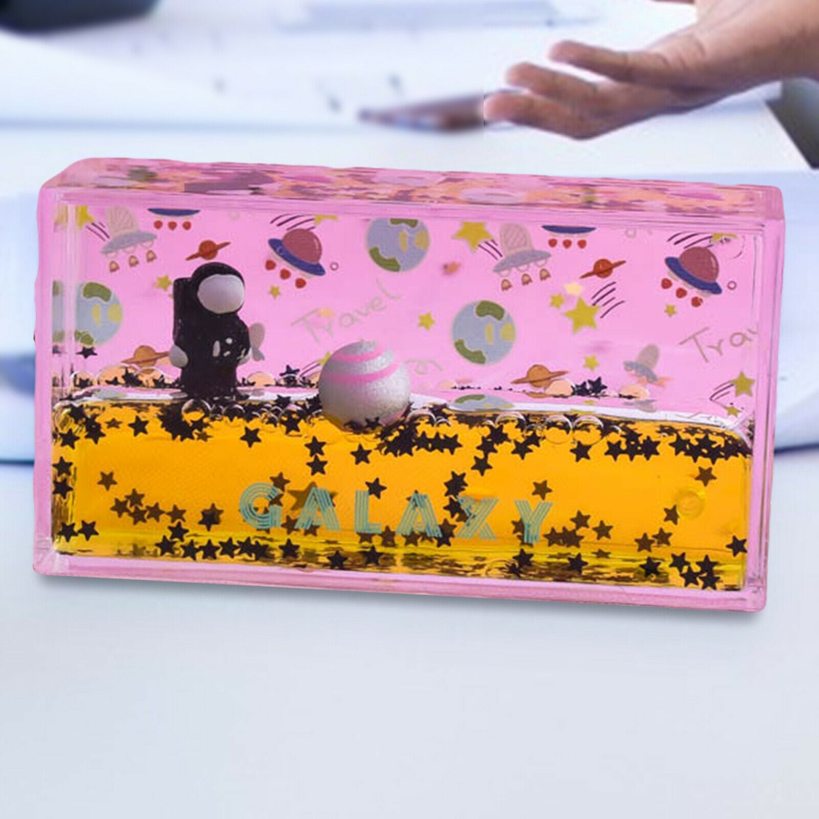 Spaceman Rectangle Liquid Desk Ornaments Dynamic Birthday Gifts Black