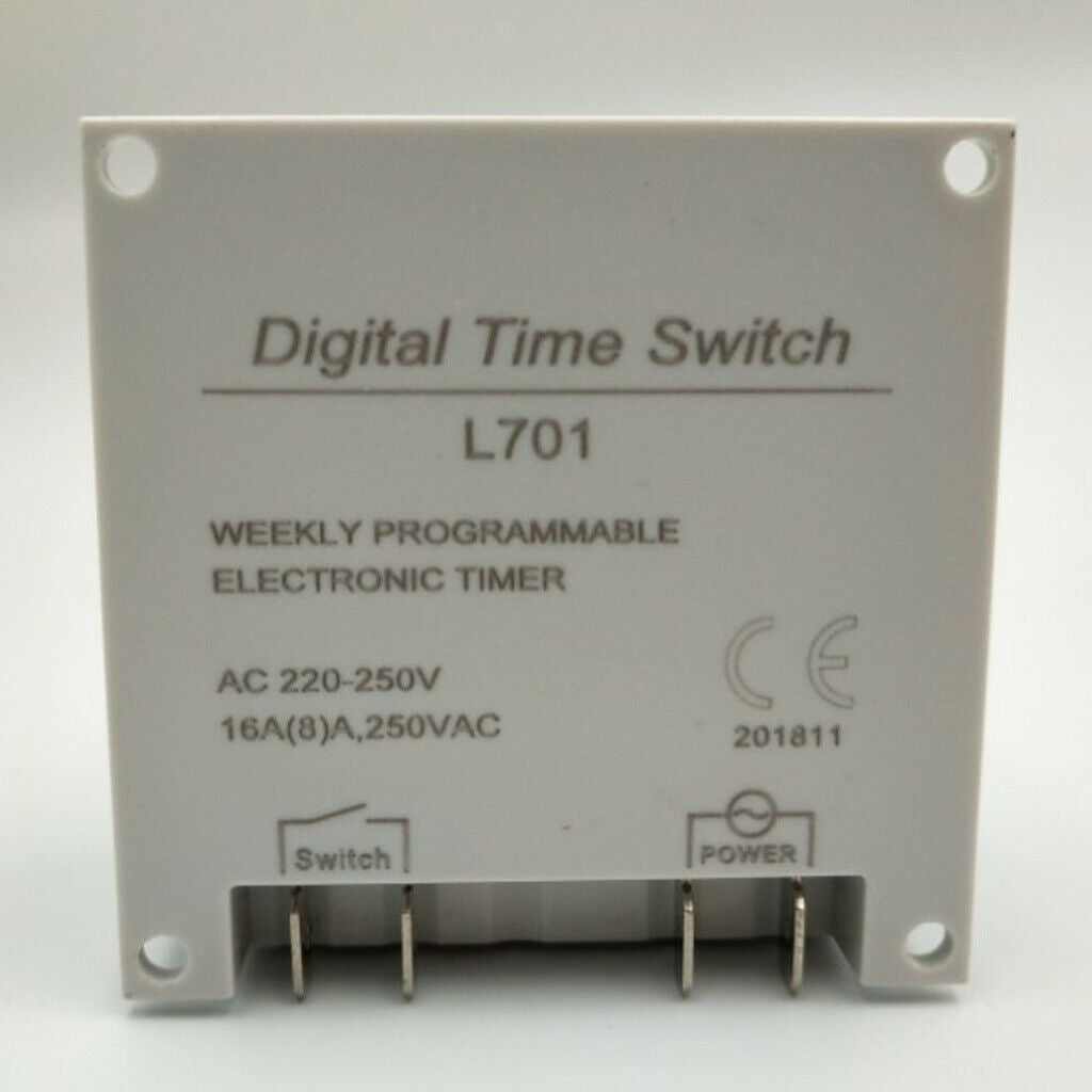 Digital Time Switch Weekly Programmable Electronic Lighting Daily Timer 220V