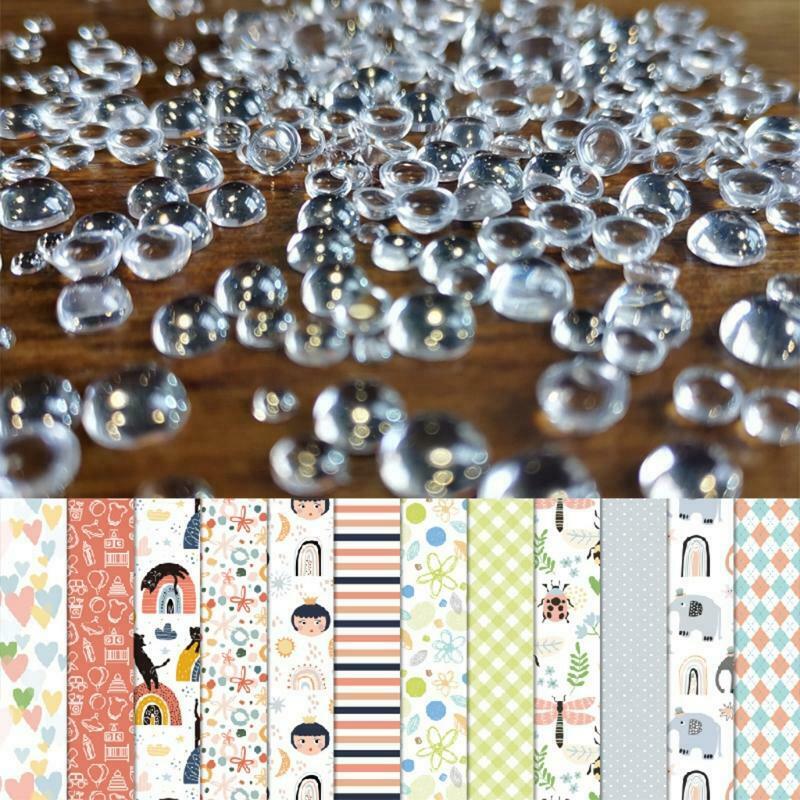 350 Pcs Round Imitation Dew Beads DIY Material Simulation Dewdrop Flat-Bottomed