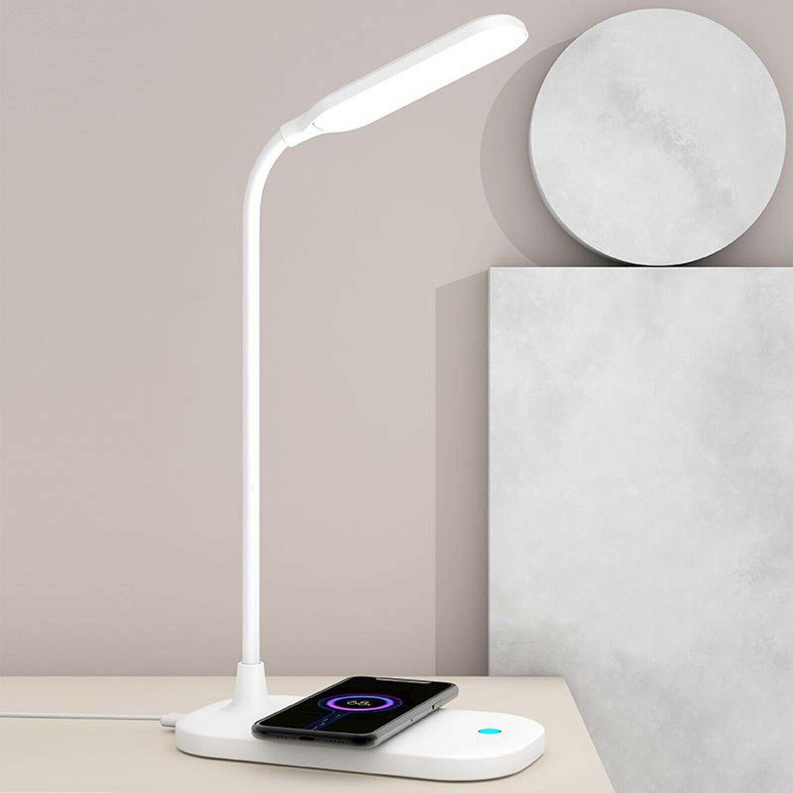 Household Dimmable LED Desk Lamp Bed Light 10W Wireless Charger Charging Pad