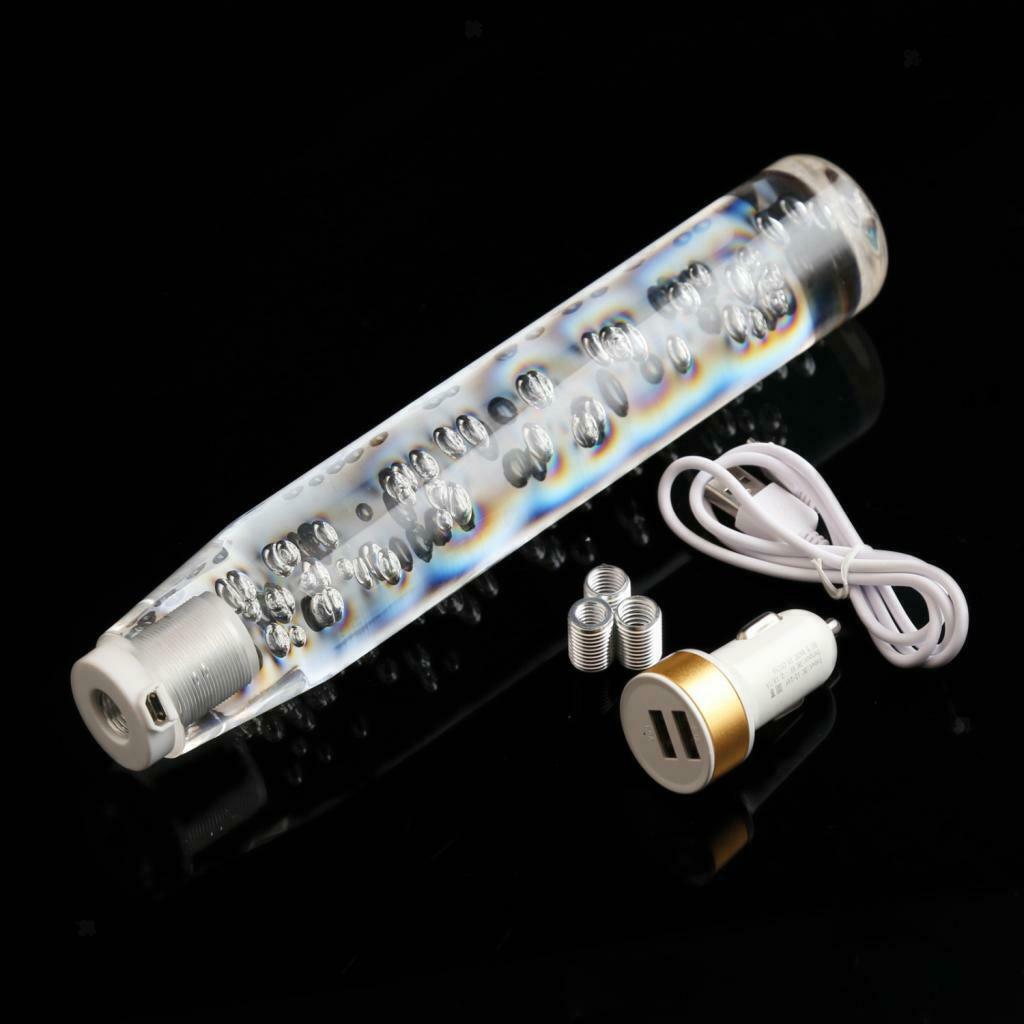 Universal LED Crystal Bubble Car Gear Stick Shift Lever Shifter Knob 25cm