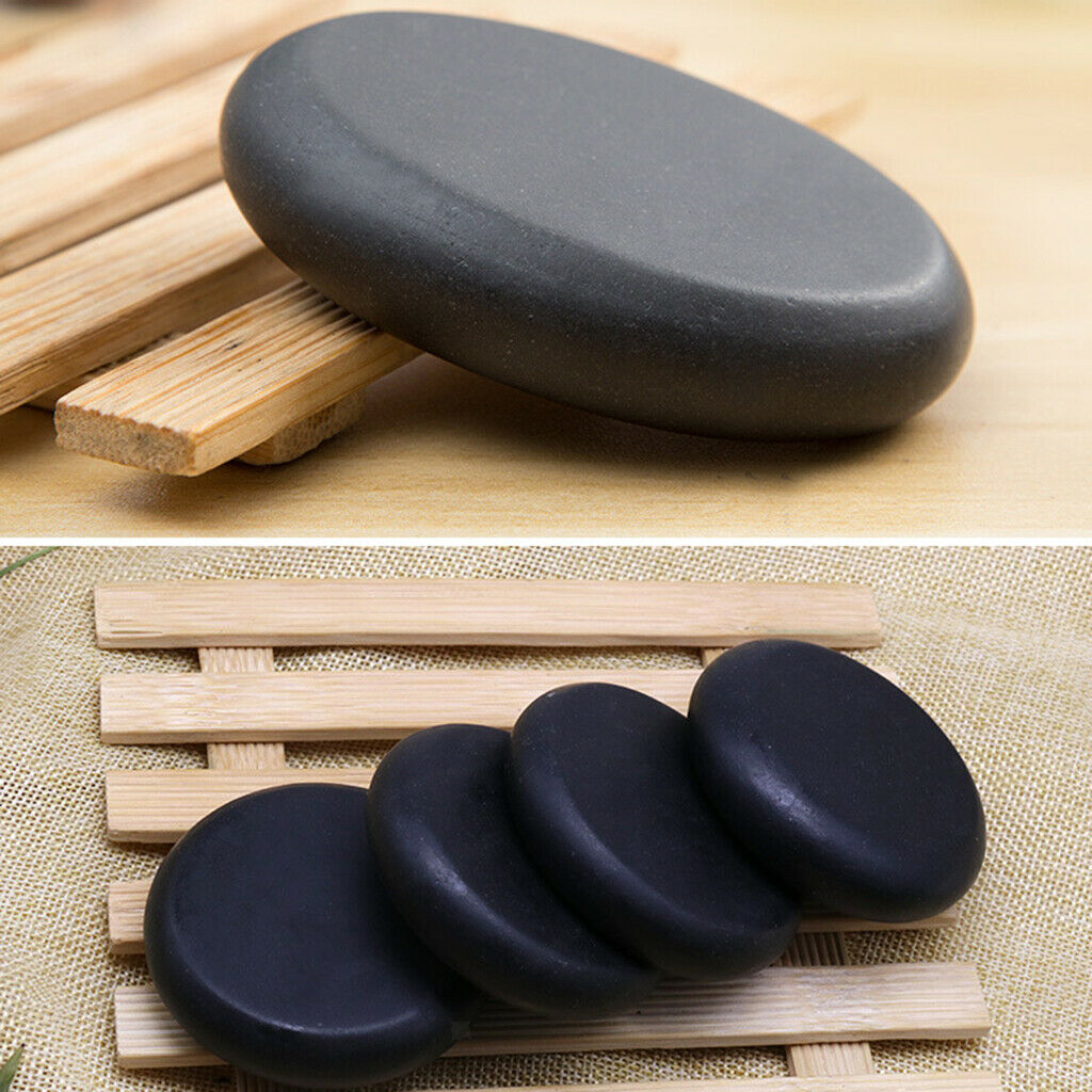Set of 12 Hot Spa Rock Basalt Stones Massage Therapy Salon Pain Relief