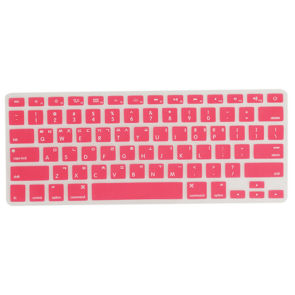 Korean / English Silicone Keyboard Cover Protector for  Pro 13" 15" - Red