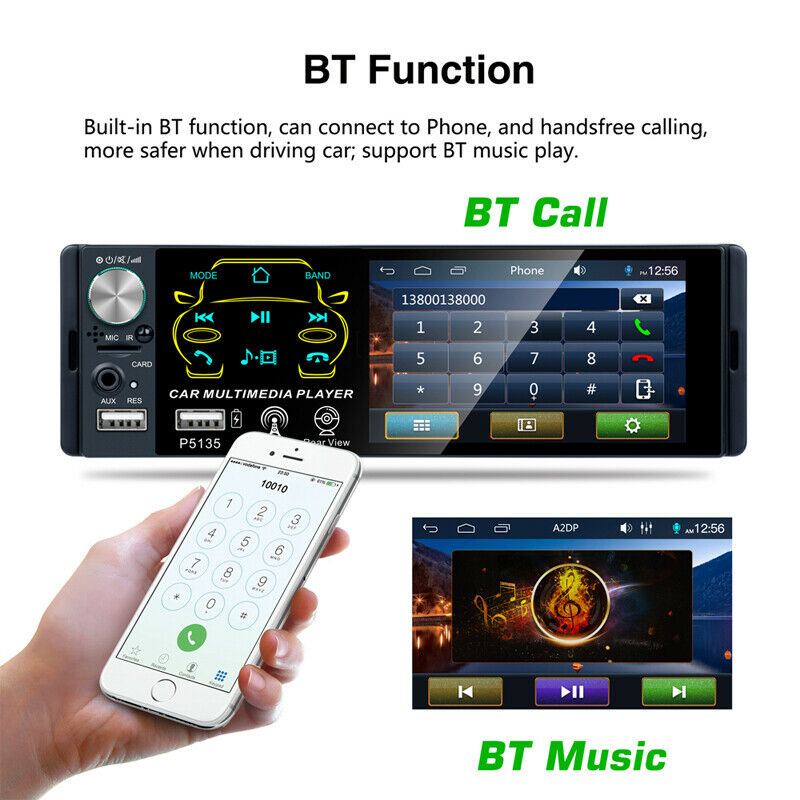 Car 4.1 inch Single Din Touch Screen MP5 Car Single Set MP3 Music Player BT FM