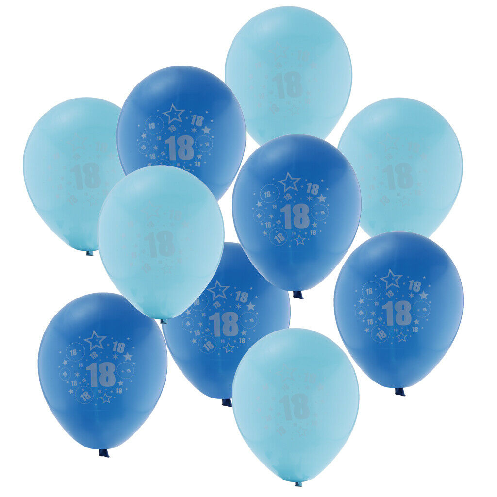 10pcs Age 18 Latex Balloon Happy Birthday Anniversary Balloon Decor Blue