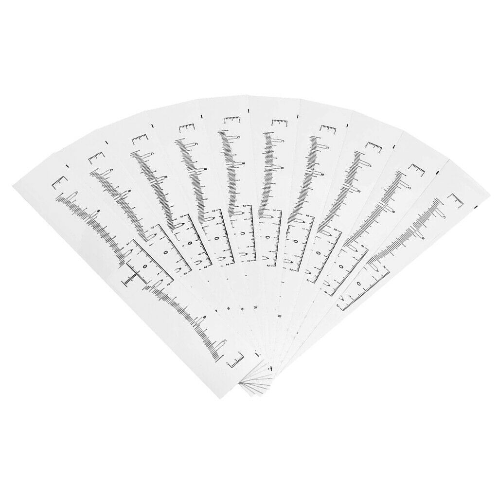 50Piece Disposable Microblading Eyebrow Measure Ruler Stickers Tattoo Makeup