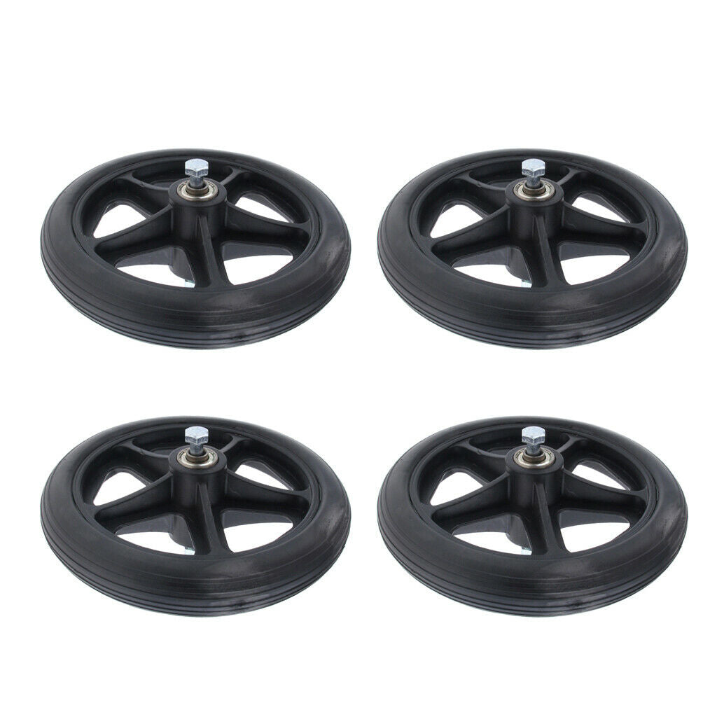 Lots 4 Wheels Caster Solid Tires for Wheelchair w/5/16 Inch Bearing Black