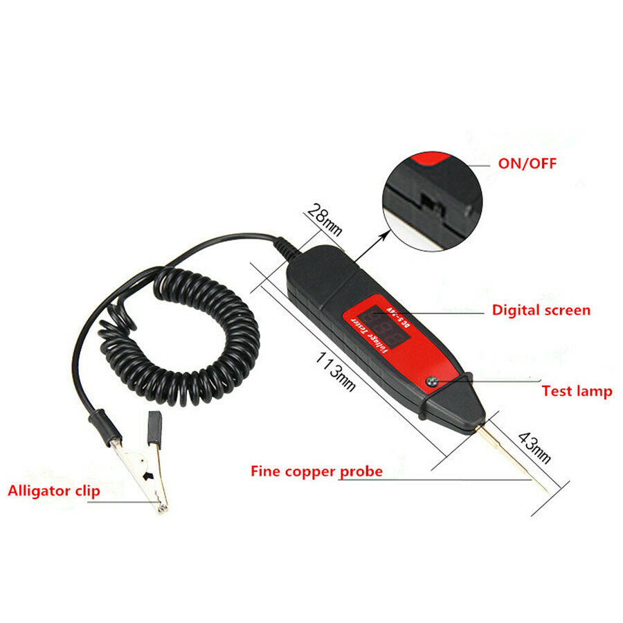 5-36V Car Digital LCD Electric Voltage Tester Light Test Pen Detector Sensor
