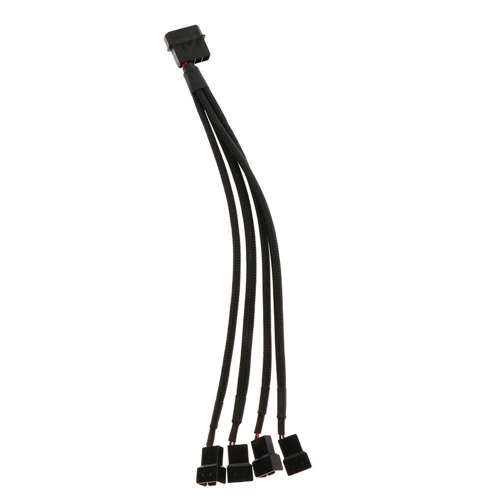 Premium Fans 4 Way Splitter Adapter Cables 4 Pin to 3 Pin 270mm
