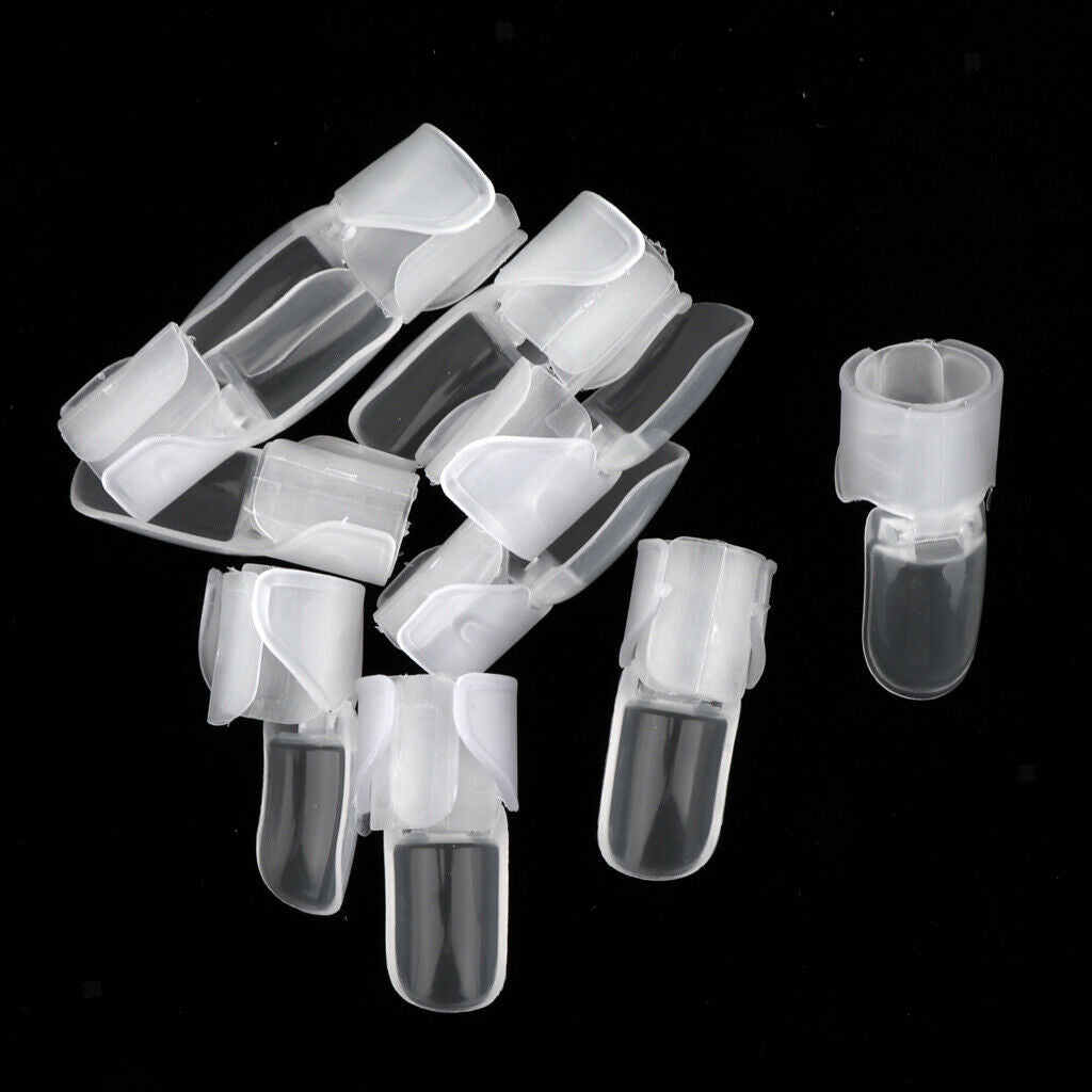 10Pieces Transparent Manicure Finger Nail Tips Cover Polish Shield Protector