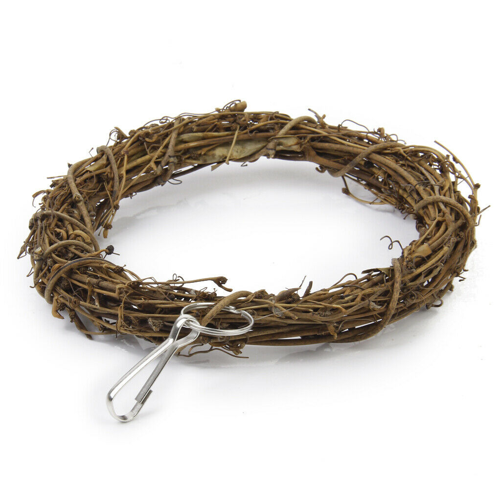 15cm Bird Toys Rattan Woven Swing Hanging Ring with A hook for Cockatiels And