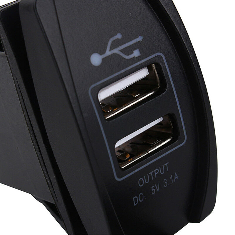 Universal 12-24V DC 3.1A Dual LED USB Car Power Supply Charger Port Socket Handy