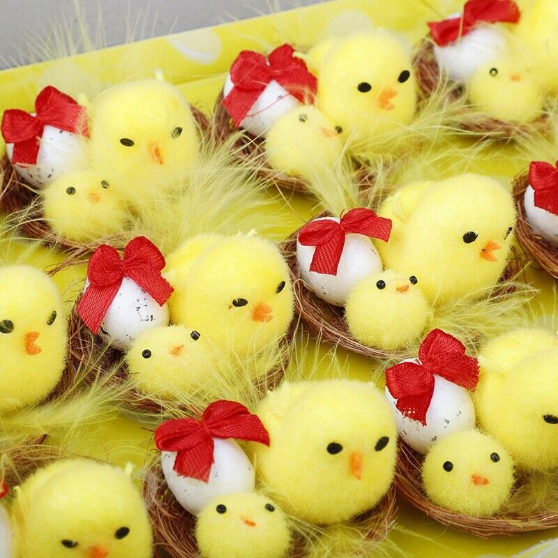 Easter Chicks Chenille Chickens Yellow Free Standing Adorable Chemical FiberX4X7
