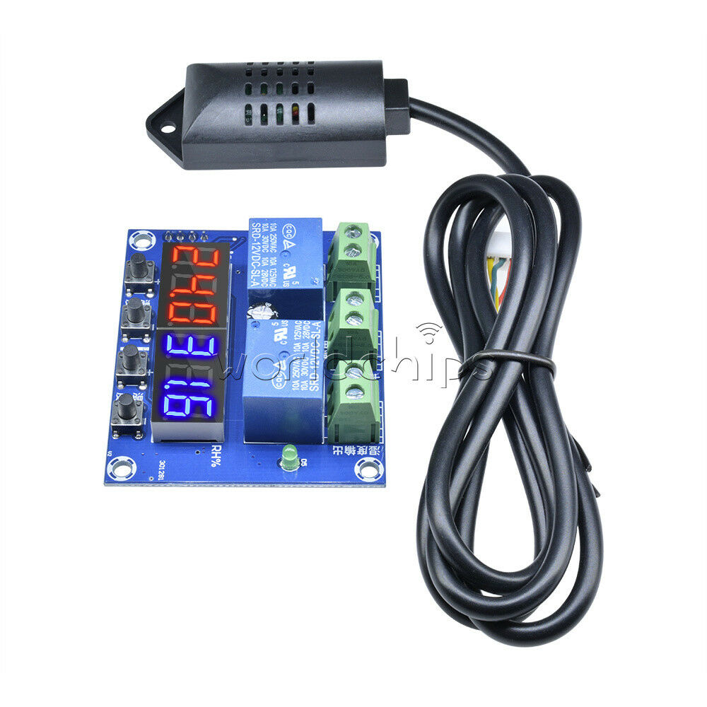 DC 12V Dual LED Temperature & Humidity Control XH-M452 Thermostat +Sensor Probe