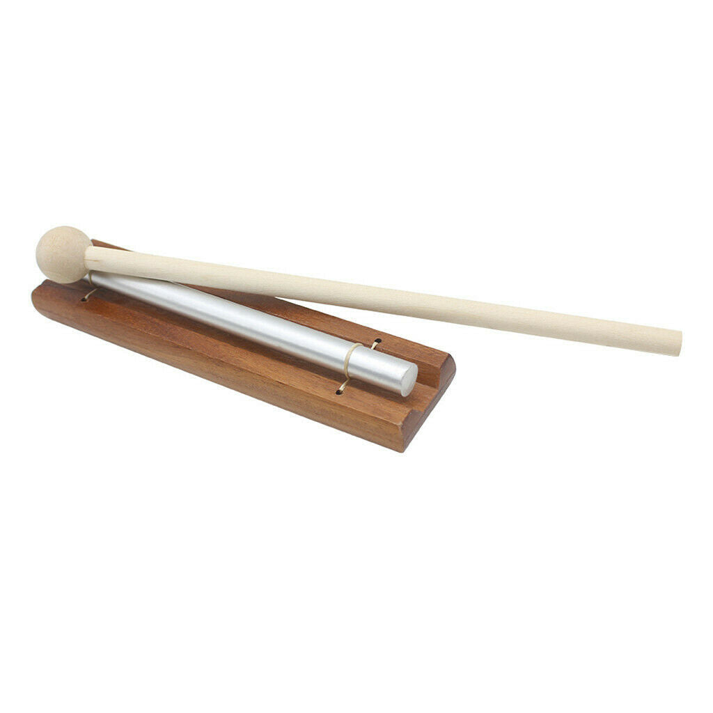 2 X Wooden Base  Chime W/ Mallet for Sound  Relax Musical Instrument