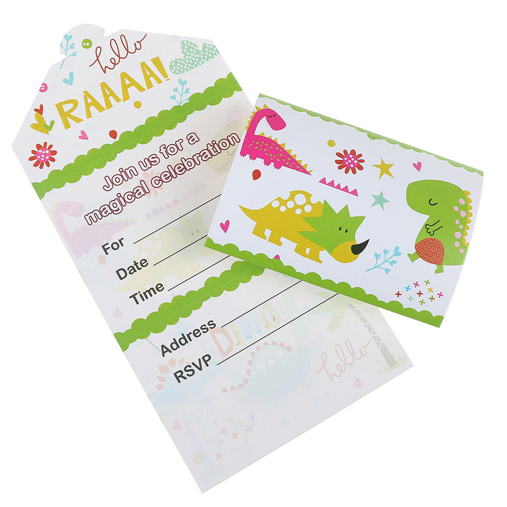 12pcs Dinosaur invitation cards dinosaur cards kids birthday party invitatioBDD