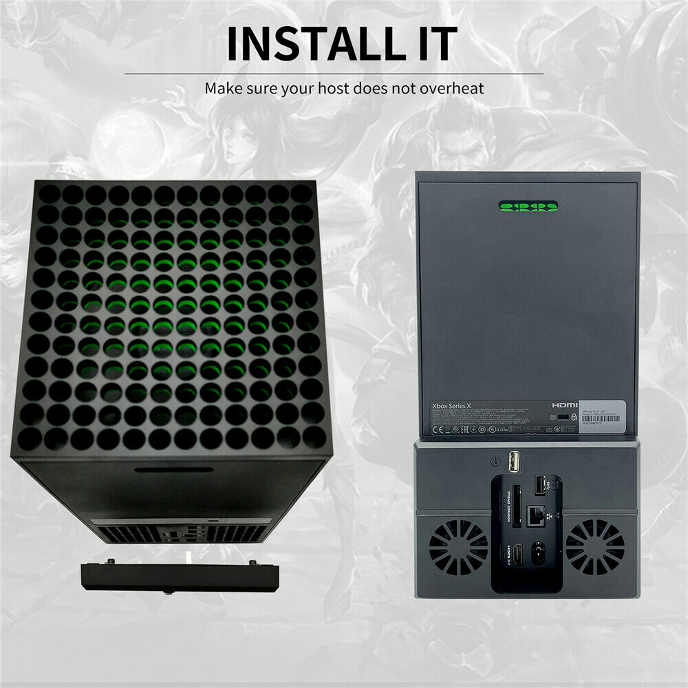 For Xbox Series X Dual Console Controller Vertical Stand Fan Cooler Control