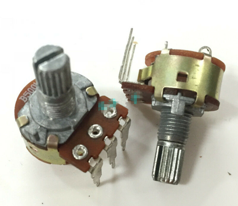 5Pcs B50K 50K WH148 Angled Linear Potentiometer with Switch Shaft 15mm 3 Pin