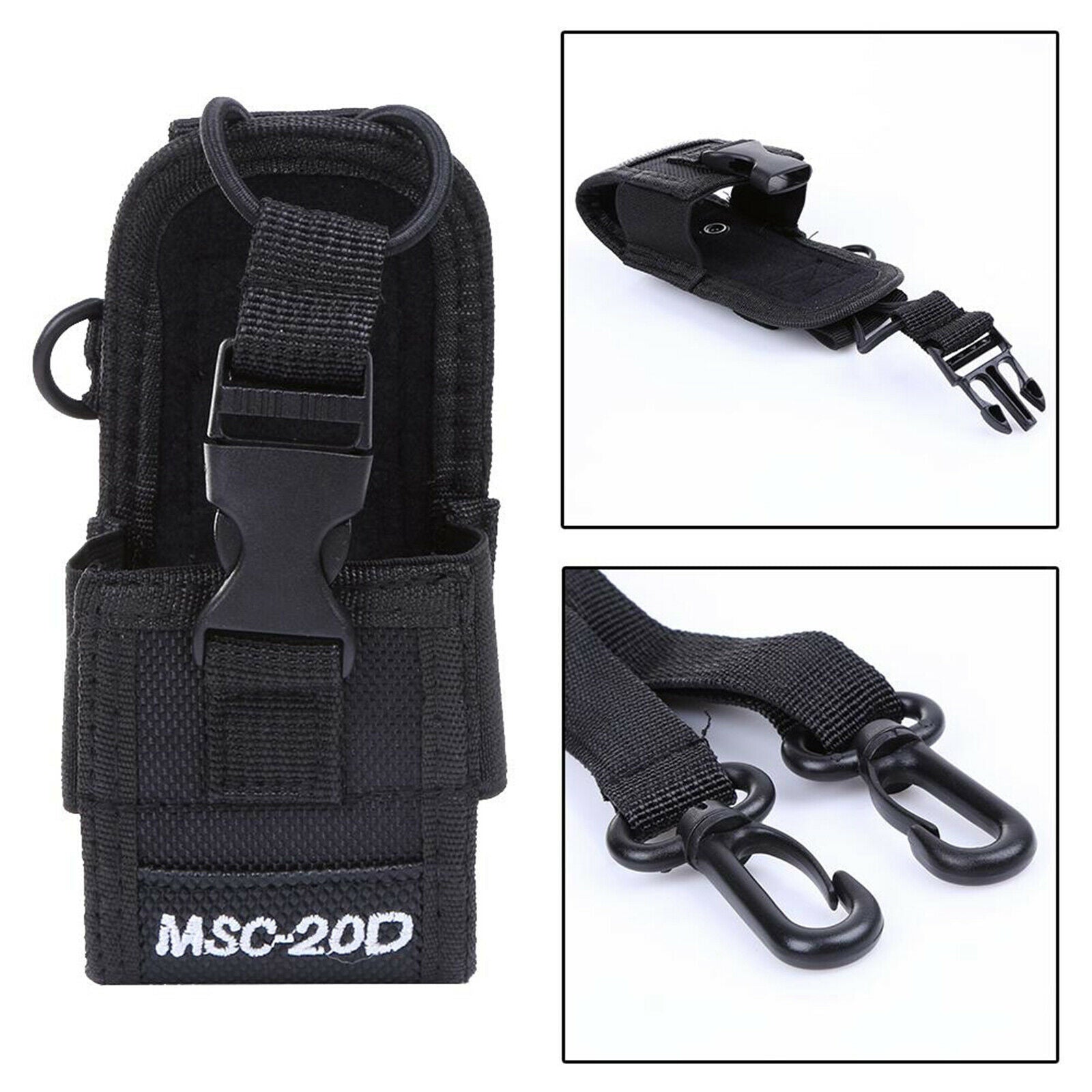 Multi-Function Radio Holder Case Bag with Sling Radio Talkie Accessory Black
