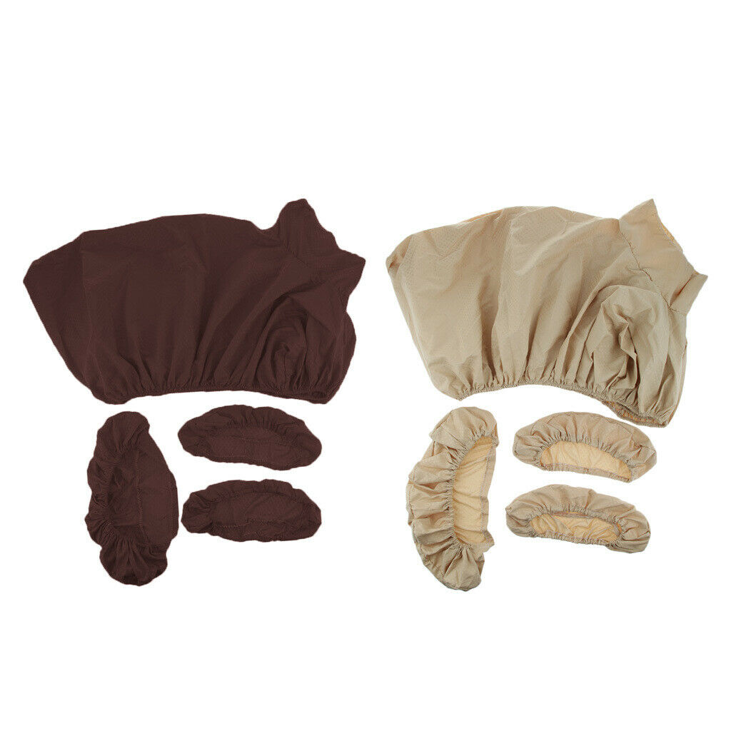 Soft Massage Table Fitted Sheets Face Cradle Hand Pillow Cover Kit Yellow+Coffee