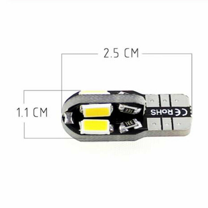10 x T10 194 168 W5W 5730 8 LED SMD White Car Side Wedge Light Lamps Set Can.DD