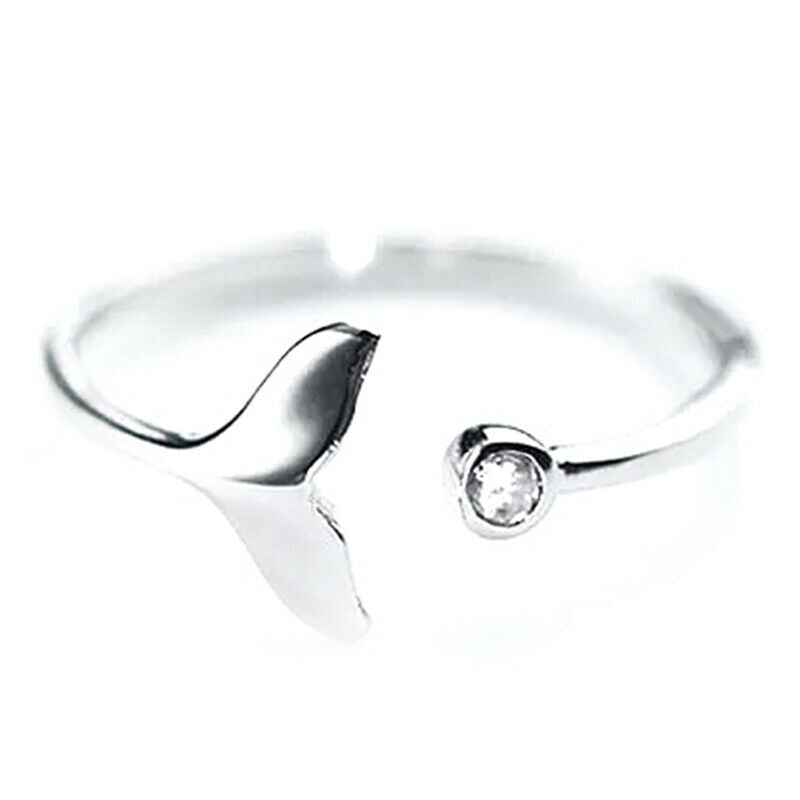 Adjustable Mermaid Tail Open Ring Simple Lovely Fashion Jewelry for Women Gi Rf