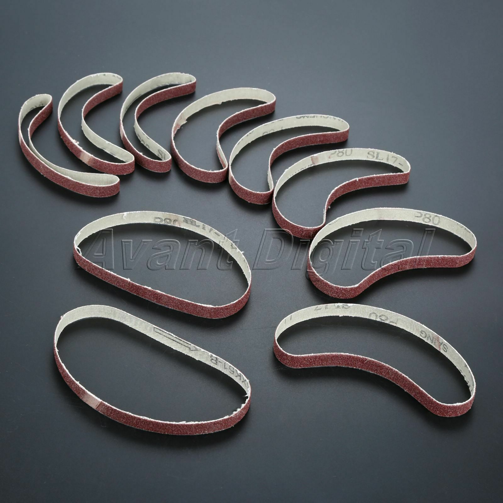 Aluminium Oxide 80# Grit Sharpening Belts Sander Abrasive Sanding Paper 10pcs