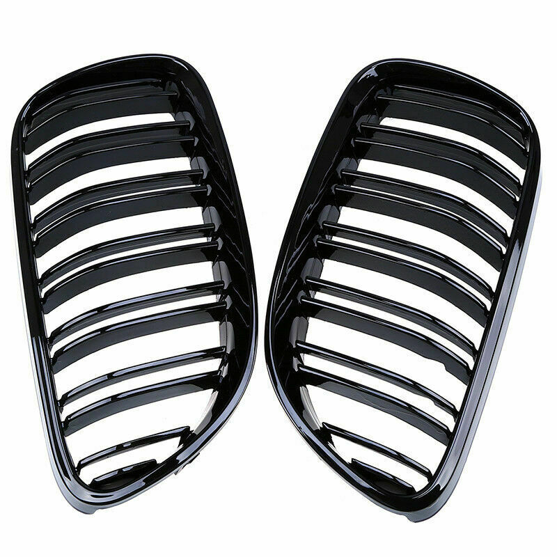 For BMW E92 E93 Coupe 320i 328i 335i 10-13 Pair Front Kidney Grilles Dual Slat