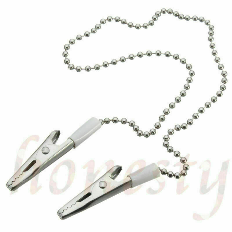 5pcs Napkin Holder Dental Lab Bib Crocodile Stainless Clip Flexible Ball Chain
