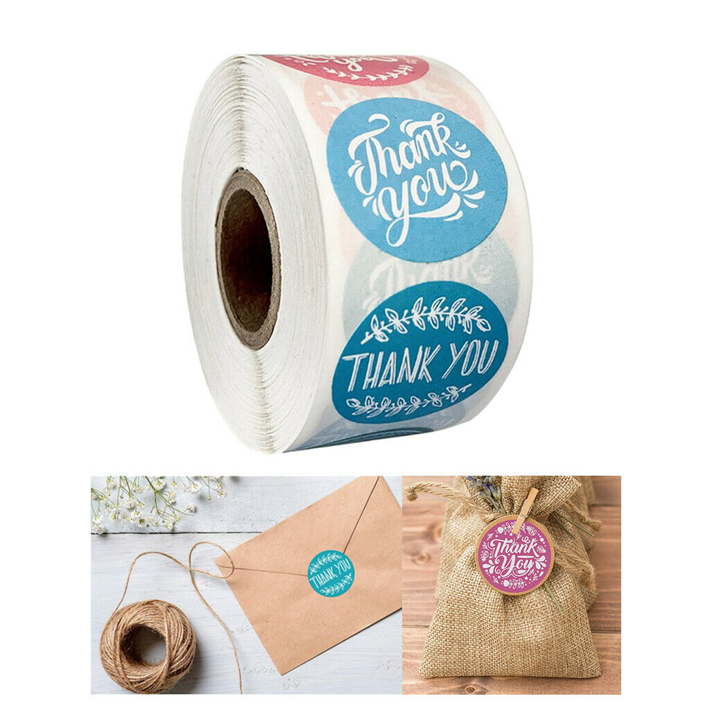 500x Thank You Packaging Sealing Stickers Floral Paper Seals Labels Craft